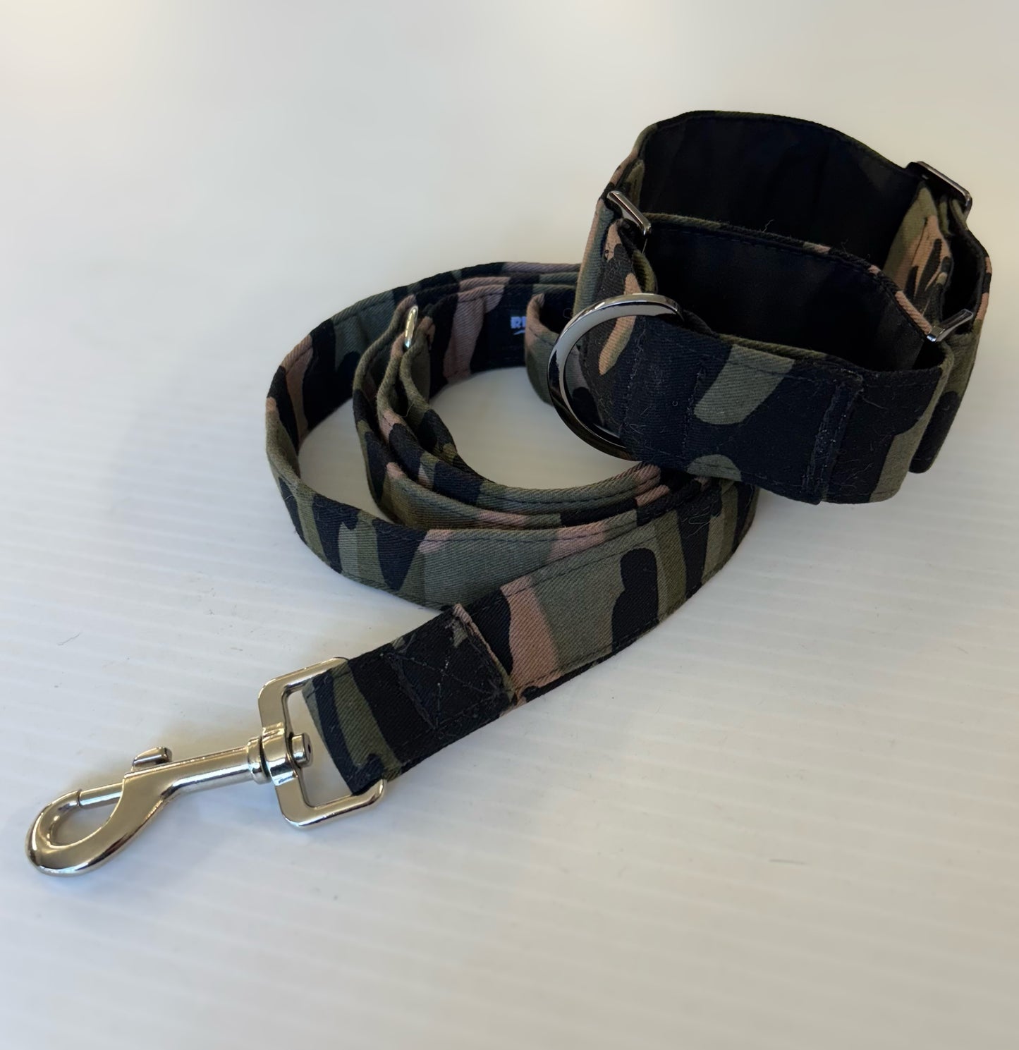 Martingale greyhound collar army greens Cammo design cotton fabric