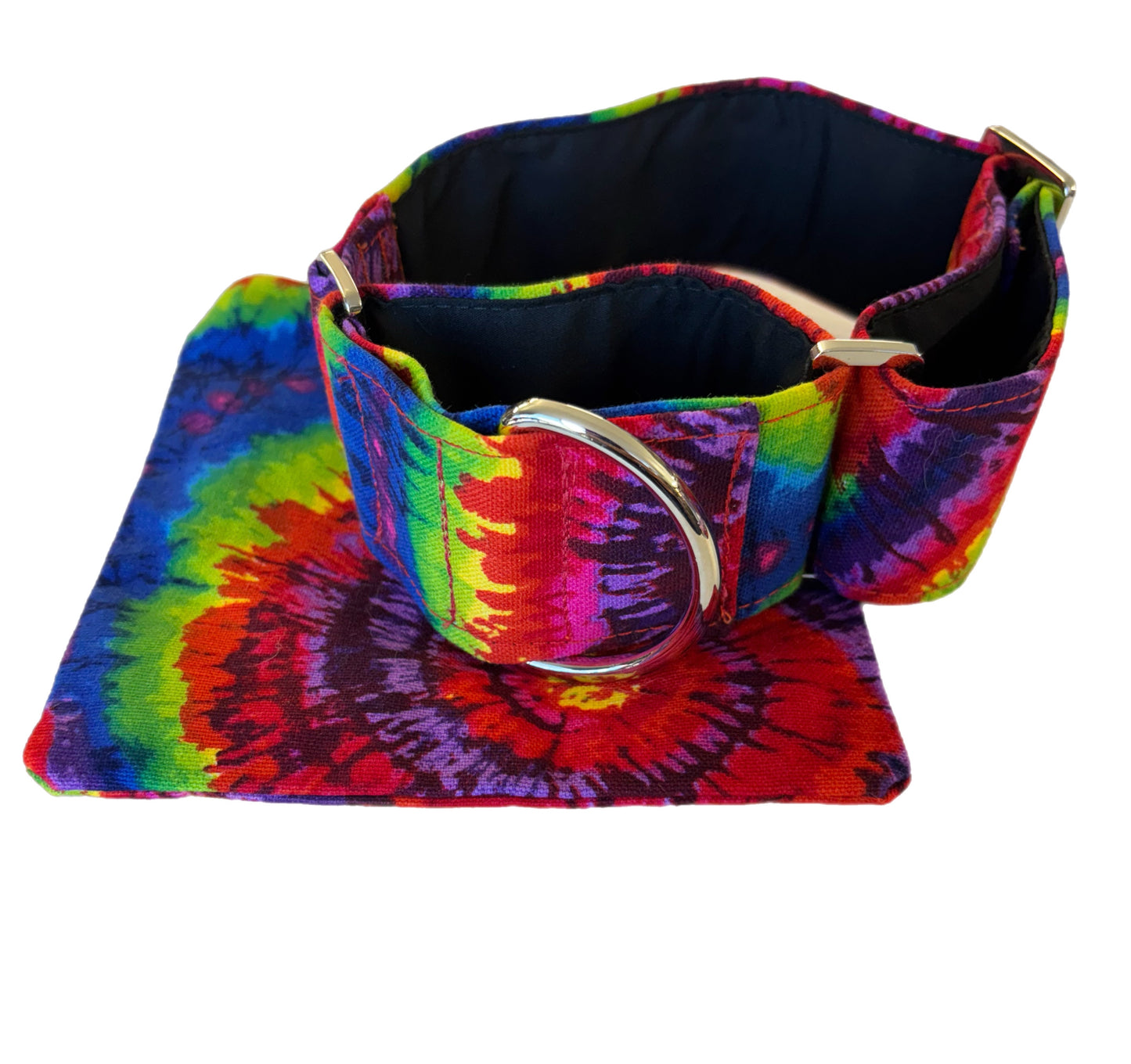 Retro vibrant Greyhound Martingale collar cotton covered 50mm width super soft