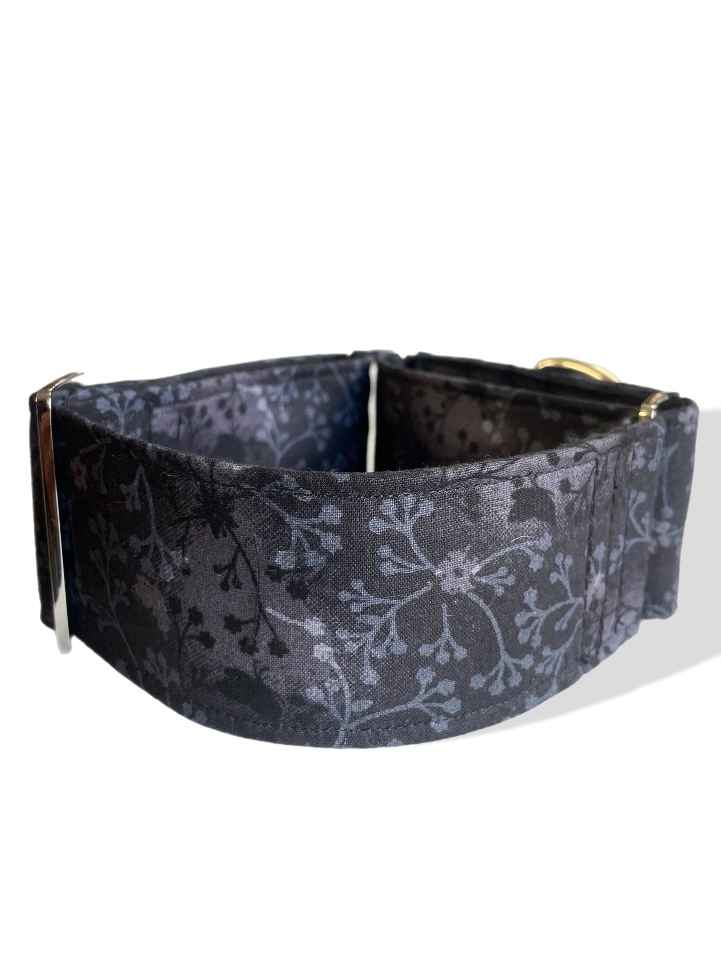 Grey smoky hues cotton covered greyhound Martingale collar 50mm width