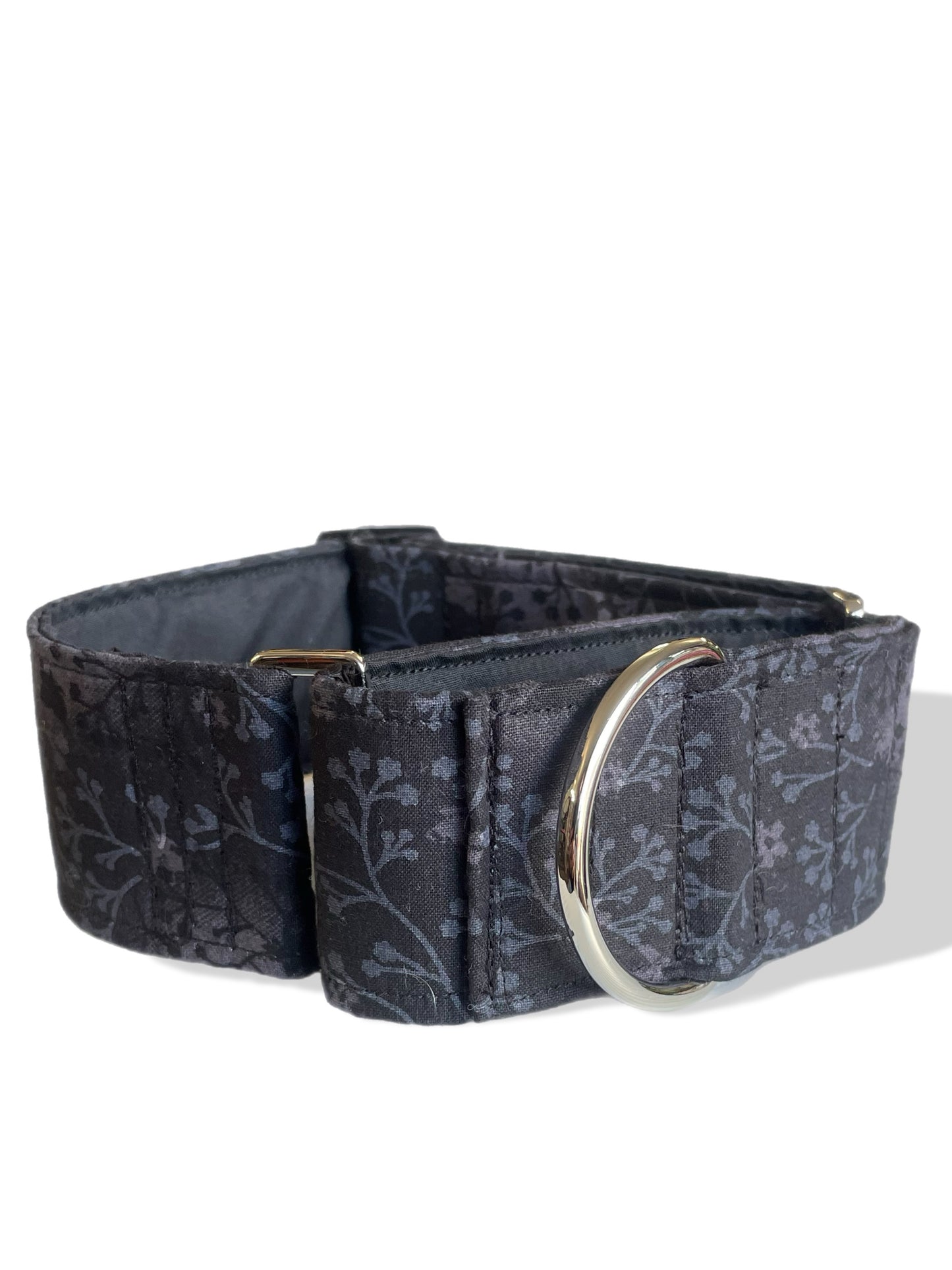 Grey smoky hues cotton covered greyhound Martingale collar 50mm width