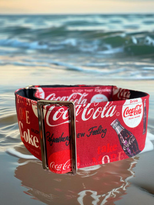 Traditional coke design summer ready greyhound Martingale collar cotton covered 50mm width super soft