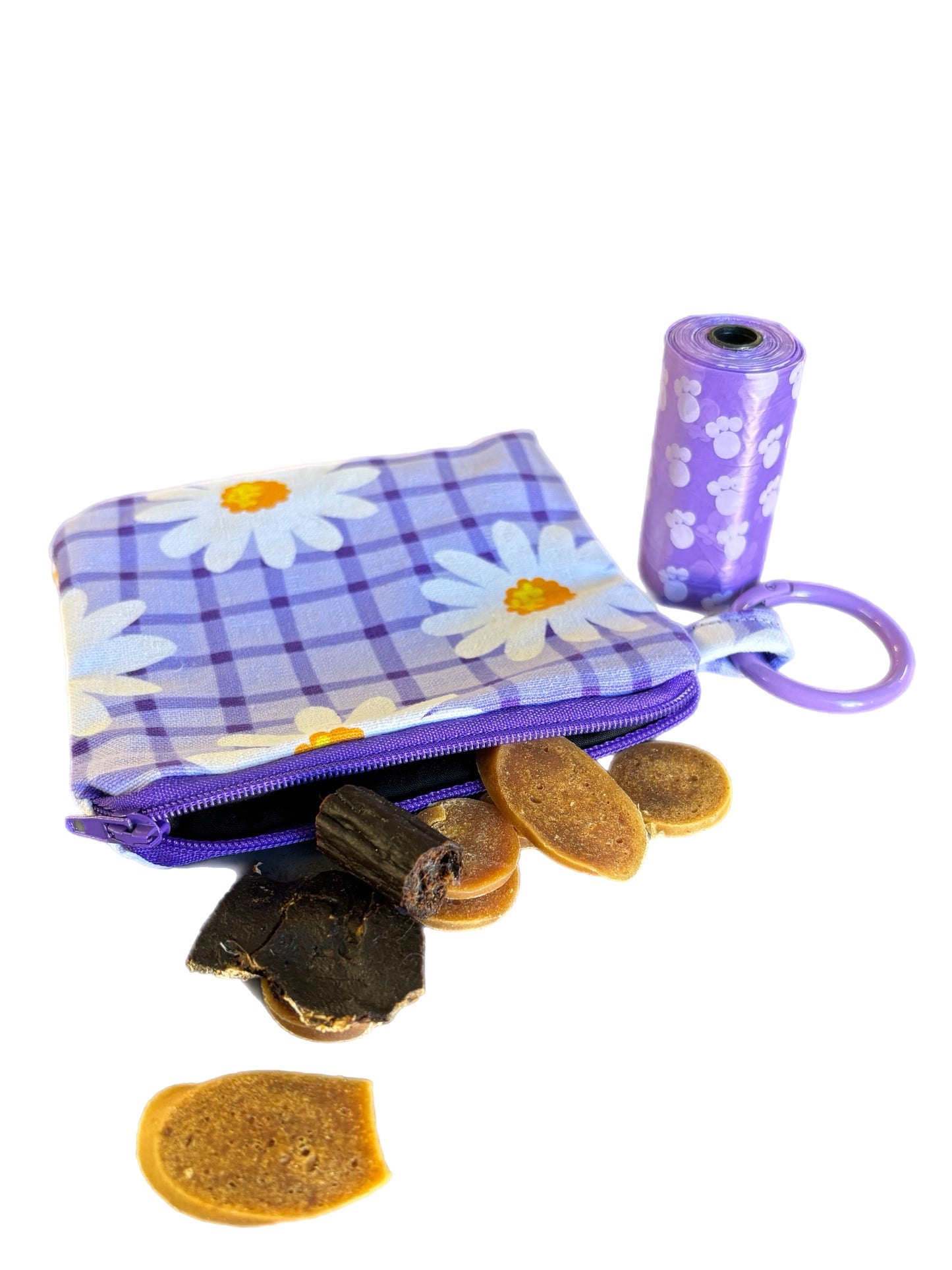 Wide Martingale collar purple daisies 50mm width