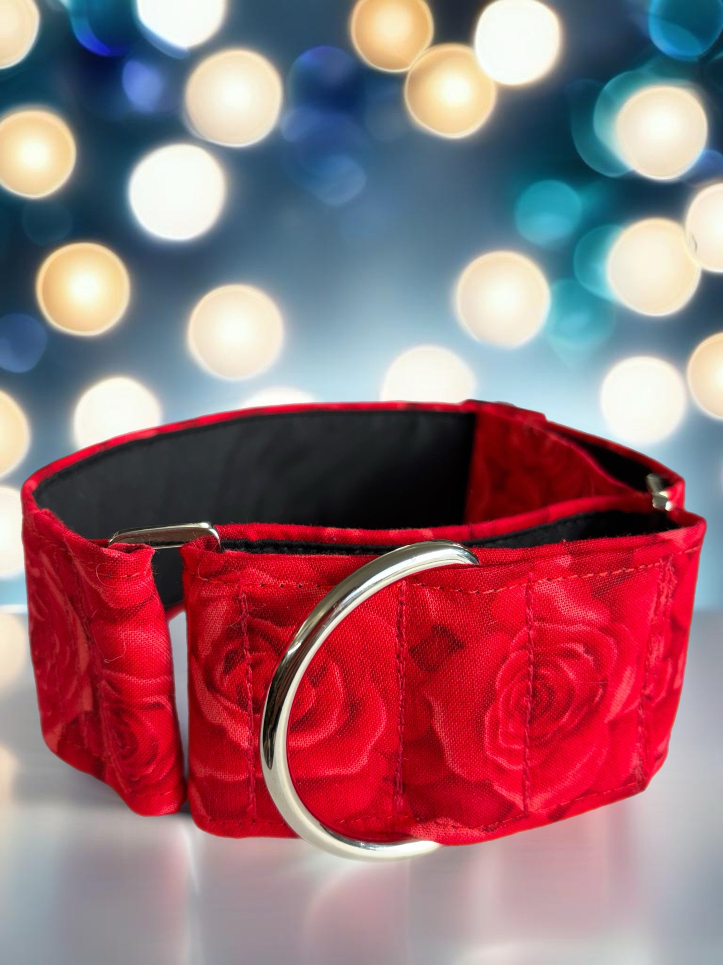 Red roses Martingale collar greyhound collar cotton super soft fabric