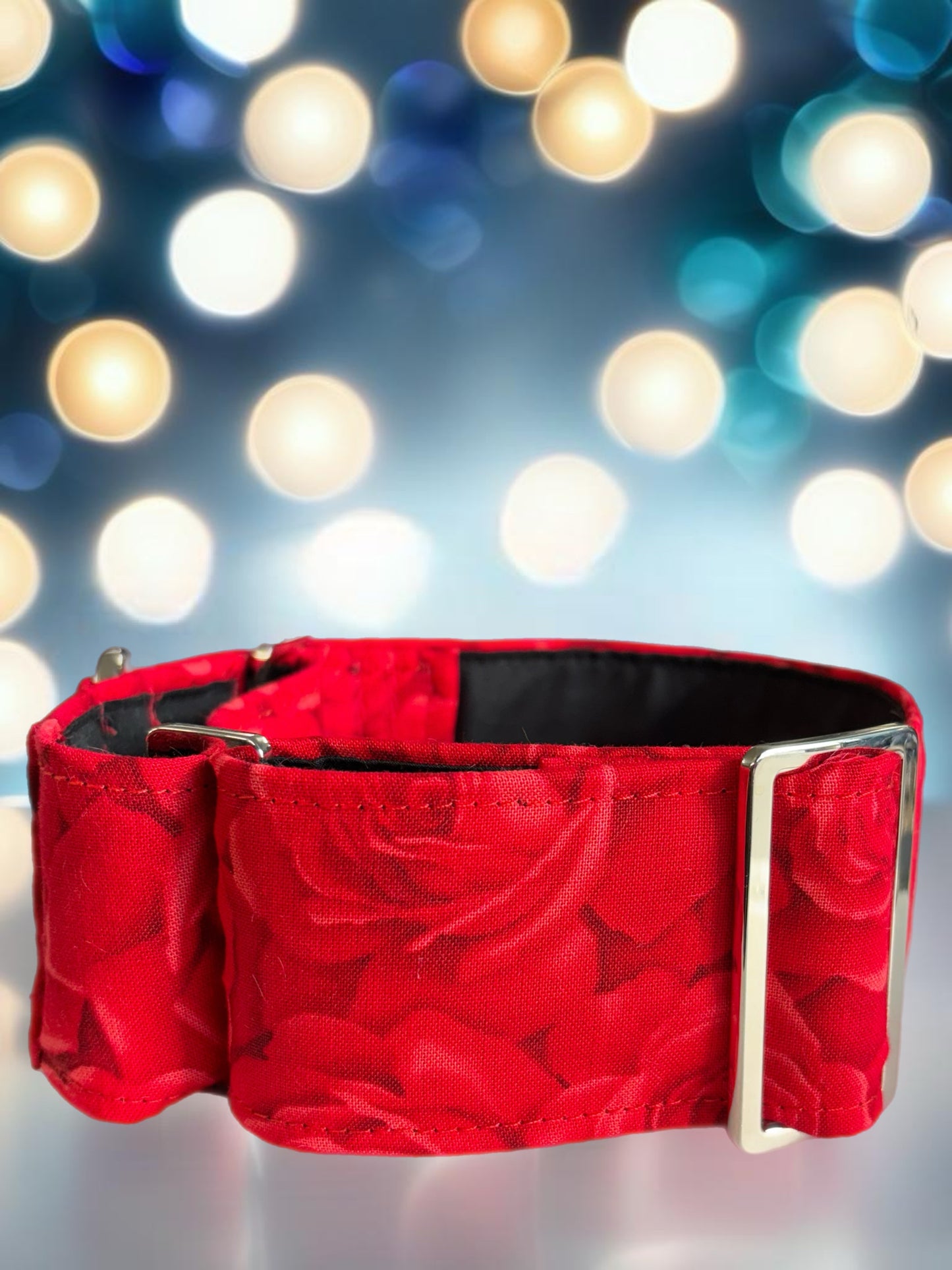 Red roses Martingale collar greyhound collar cotton super soft fabric