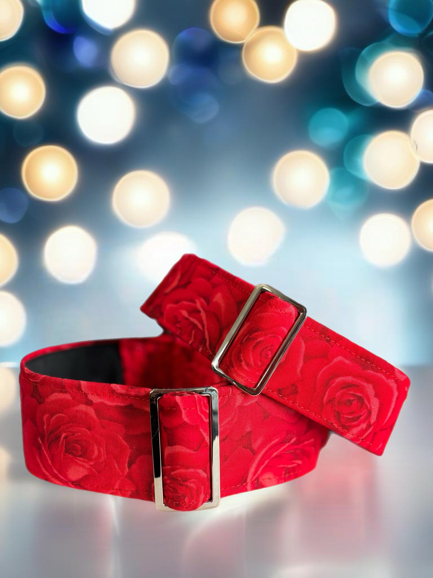 Red roses Martingale collar greyhound collar cotton super soft fabric