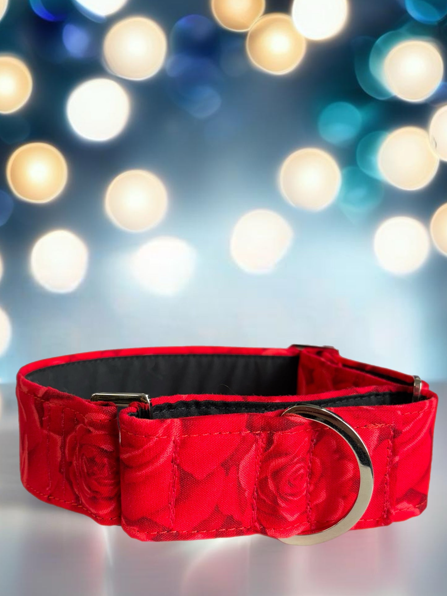 Red roses Martingale collar greyhound collar cotton super soft fabric