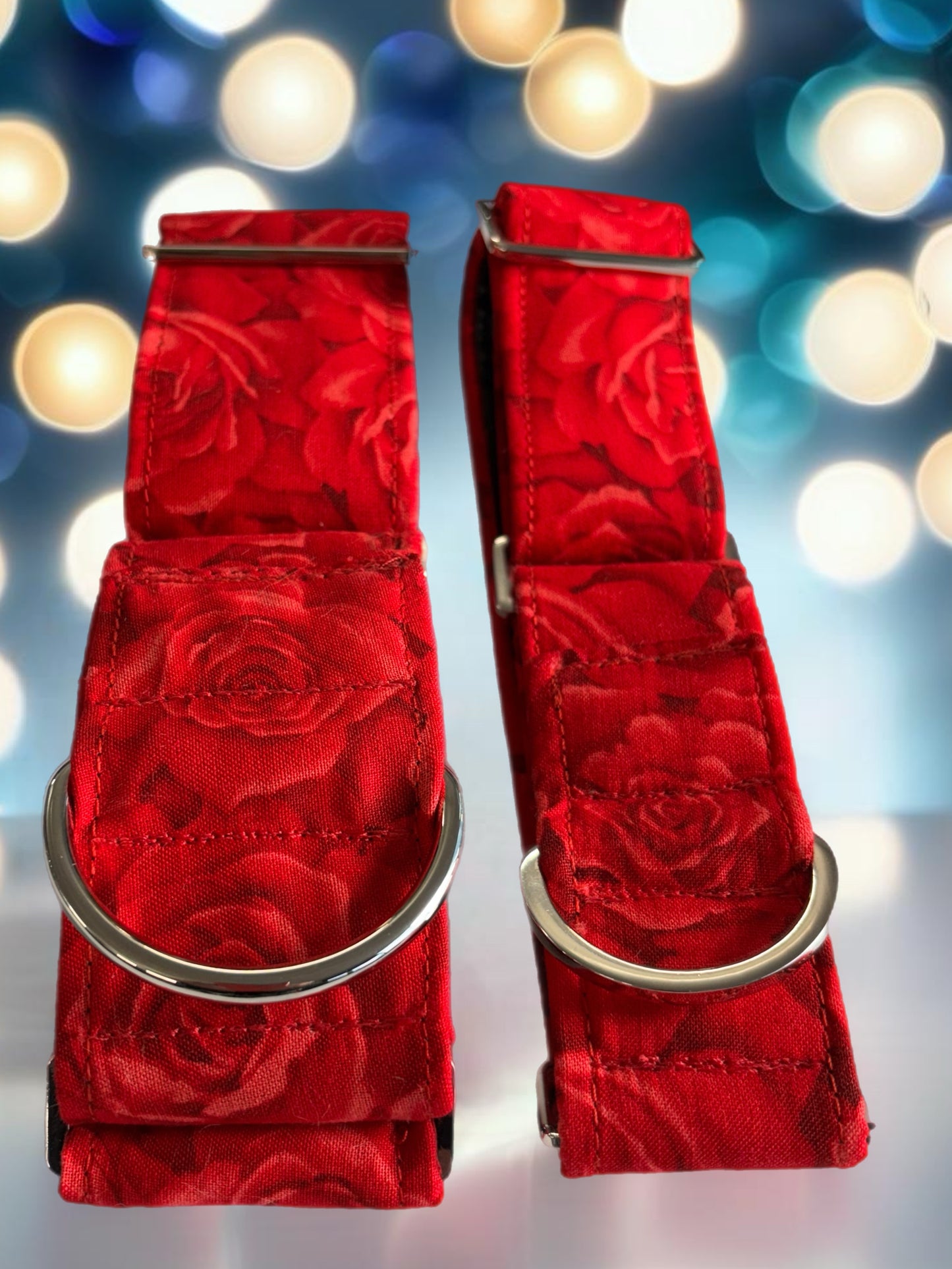 Red roses Martingale collar greyhound collar cotton super soft fabric
