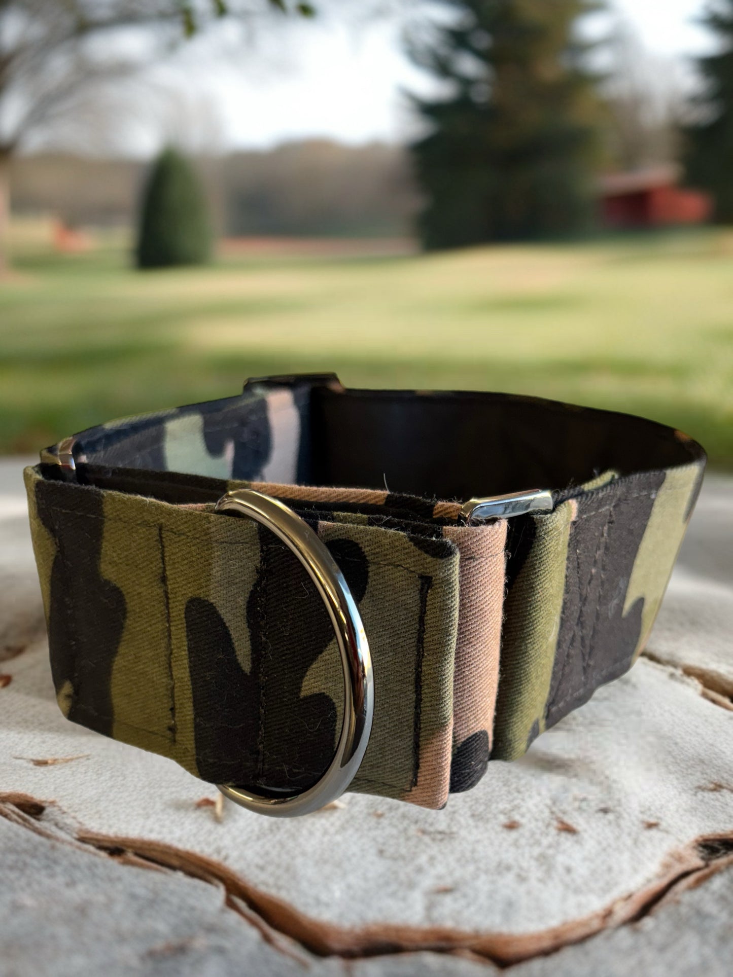 Martingale greyhound collar army greens Cammo design cotton fabric