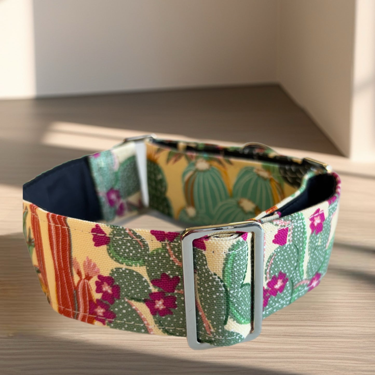 Cool cactus Greyhound Martingale collar cotton covered 50mm width super soft