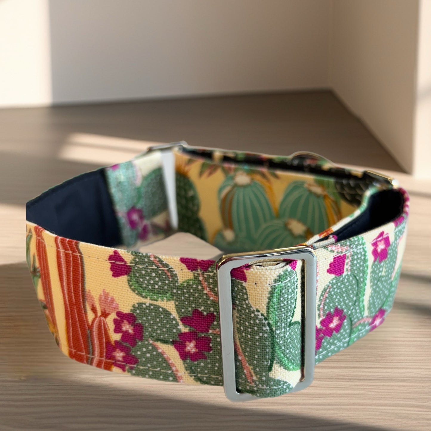 Cool cactus Greyhound Martingale collar cotton covered 50mm width super soft