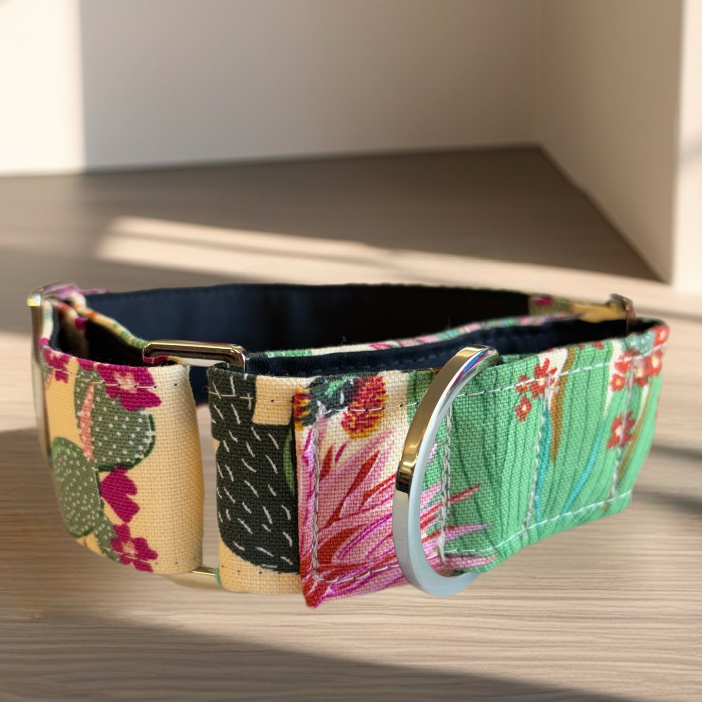 Cool cactus Greyhound Martingale collar cotton covered 50mm width super soft
