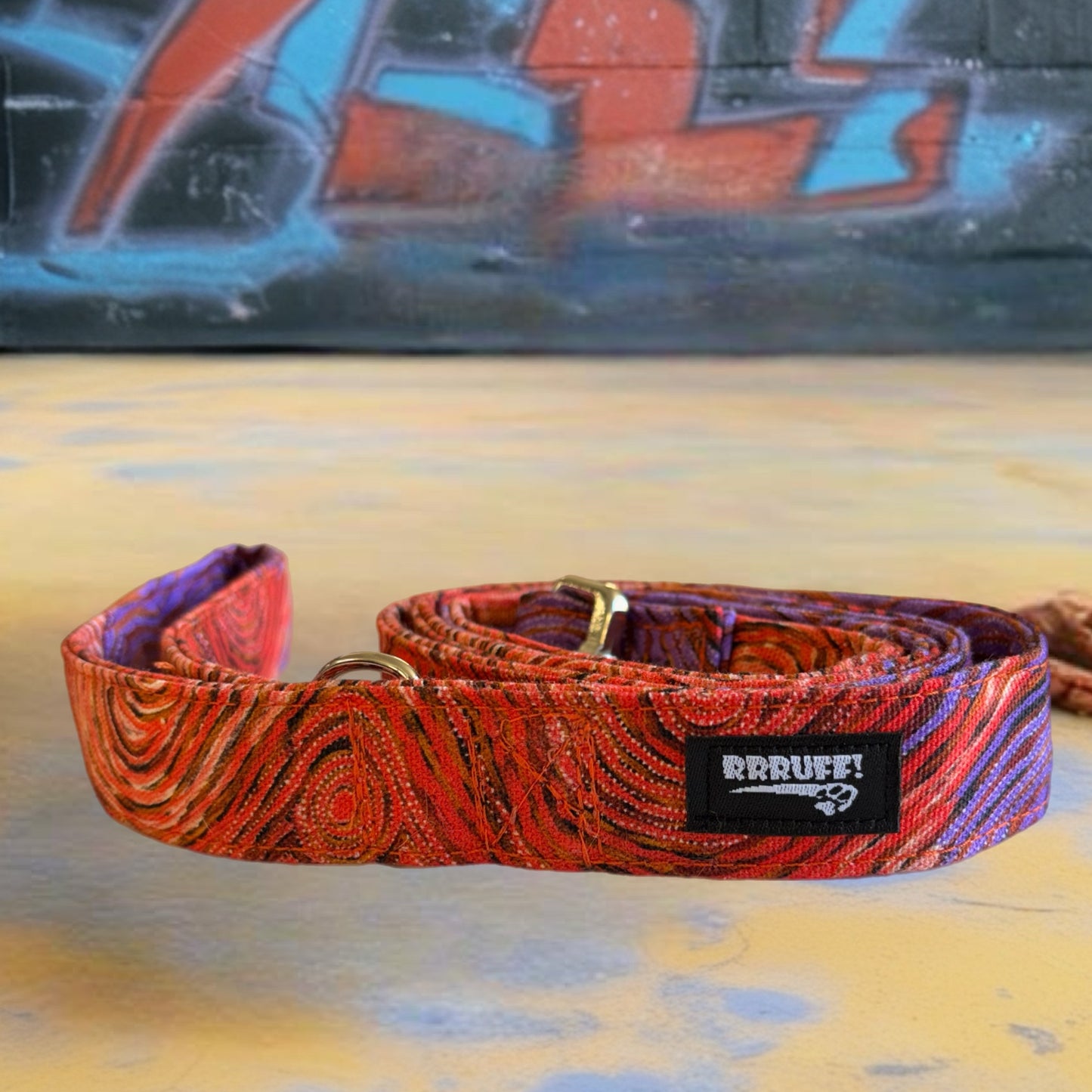 Indigenous art Greyhound Martingale collar cotton covered 50mm width super soft