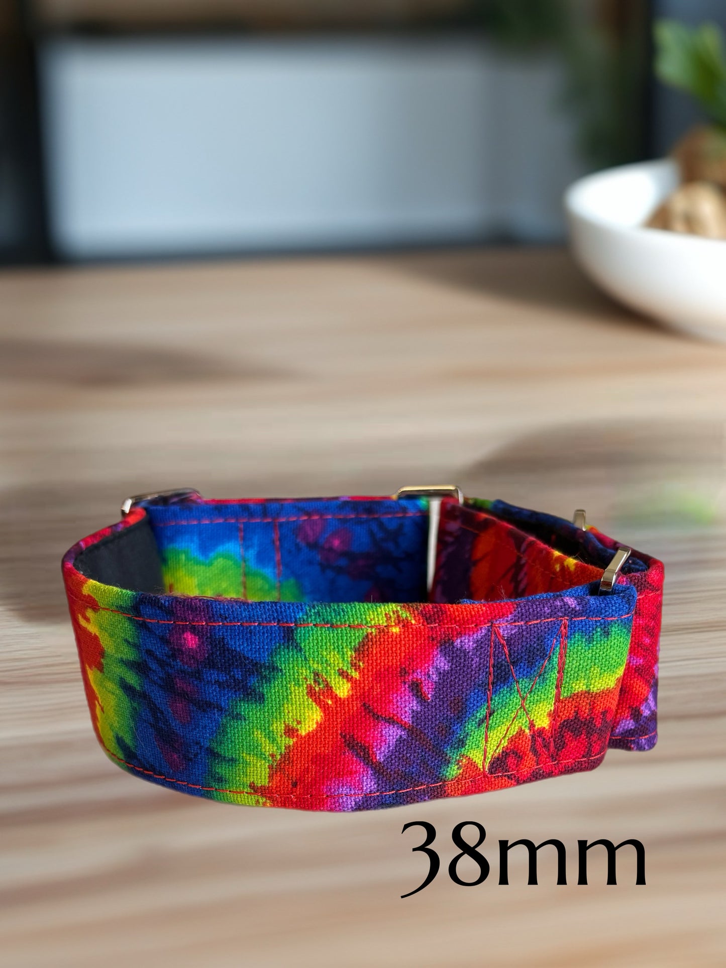Retro vibrant Greyhound Martingale collar cotton covered 50mm width super soft