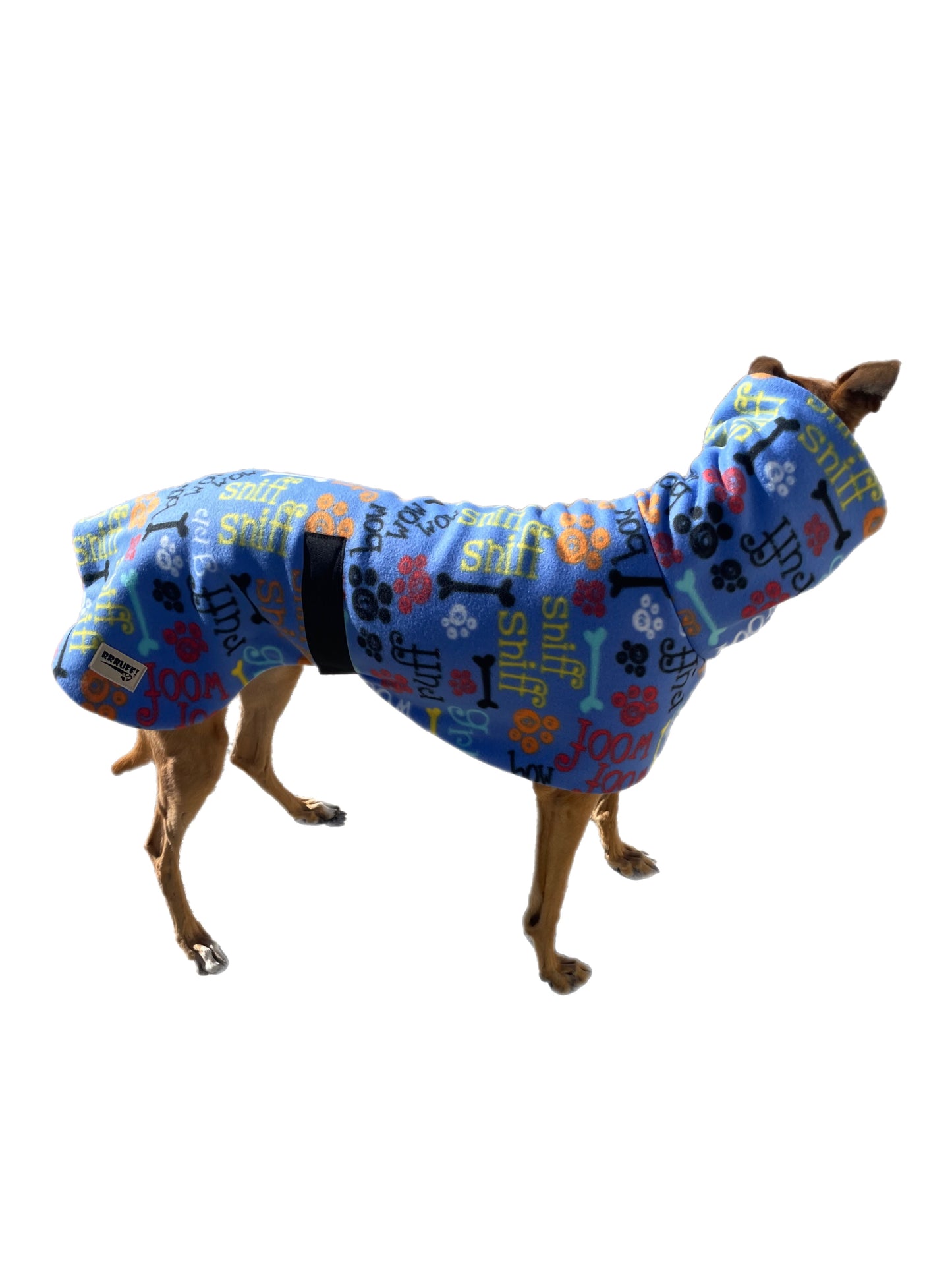 A splash of fun greyhound coat rug thick polar fleece washable extra wide neck hoodie