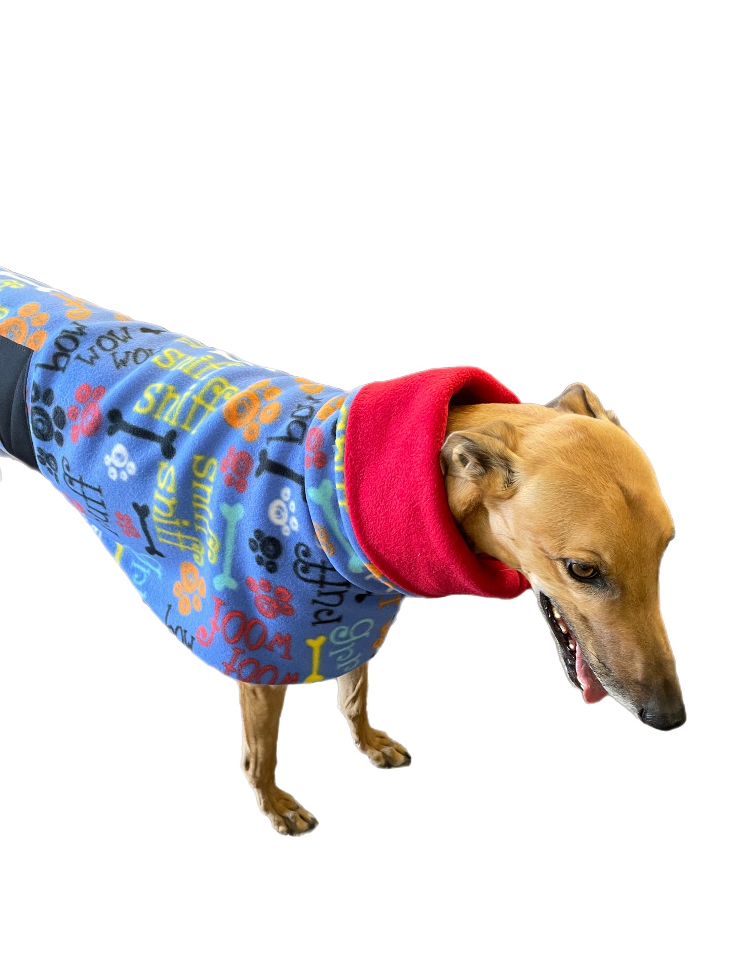 A splash of fun greyhound coat rug thick polar fleece washable extra wide neck hoodie