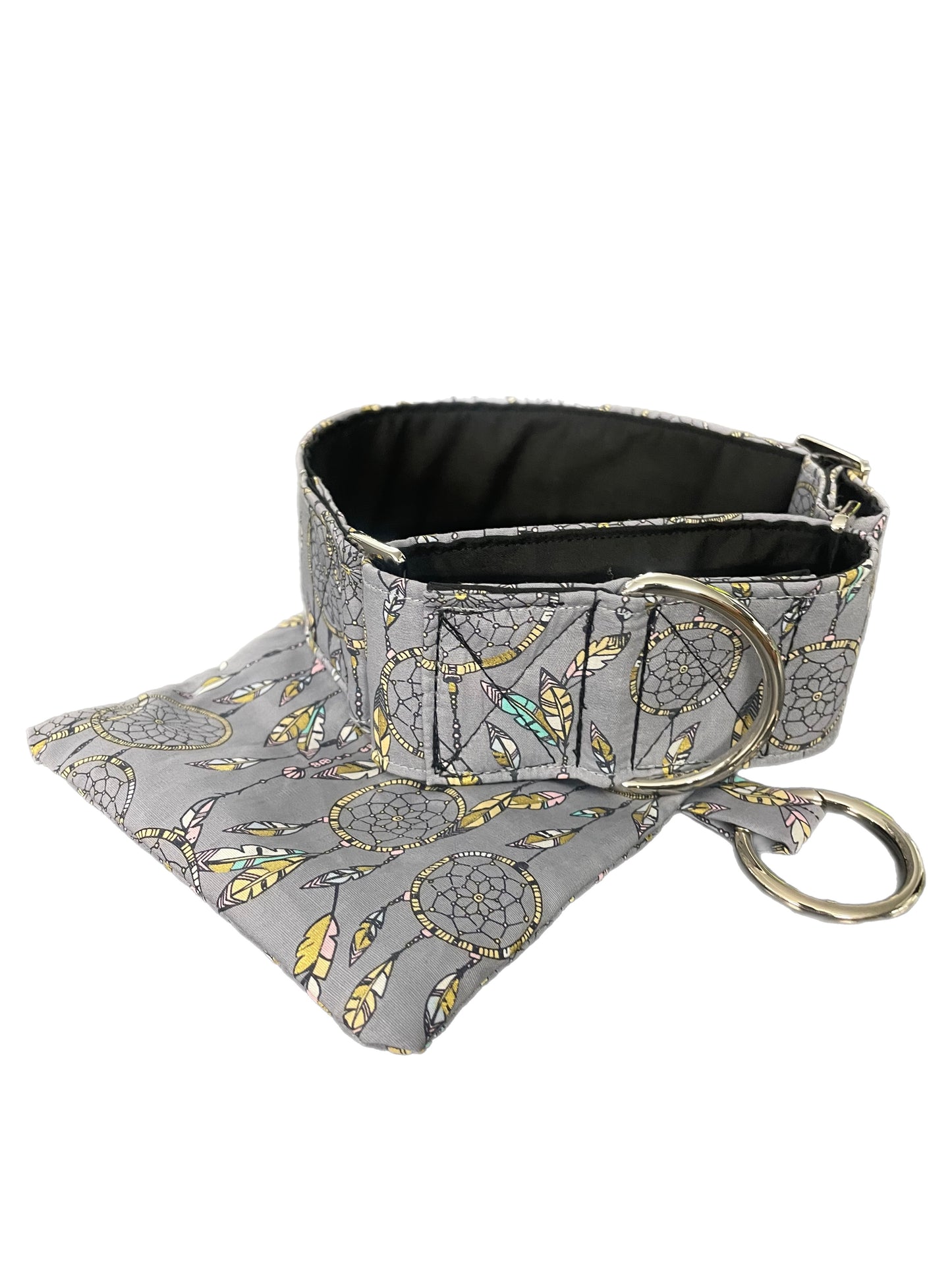 Dream catcher Cotton covered greyhound Martingale collar 50mm width super soft