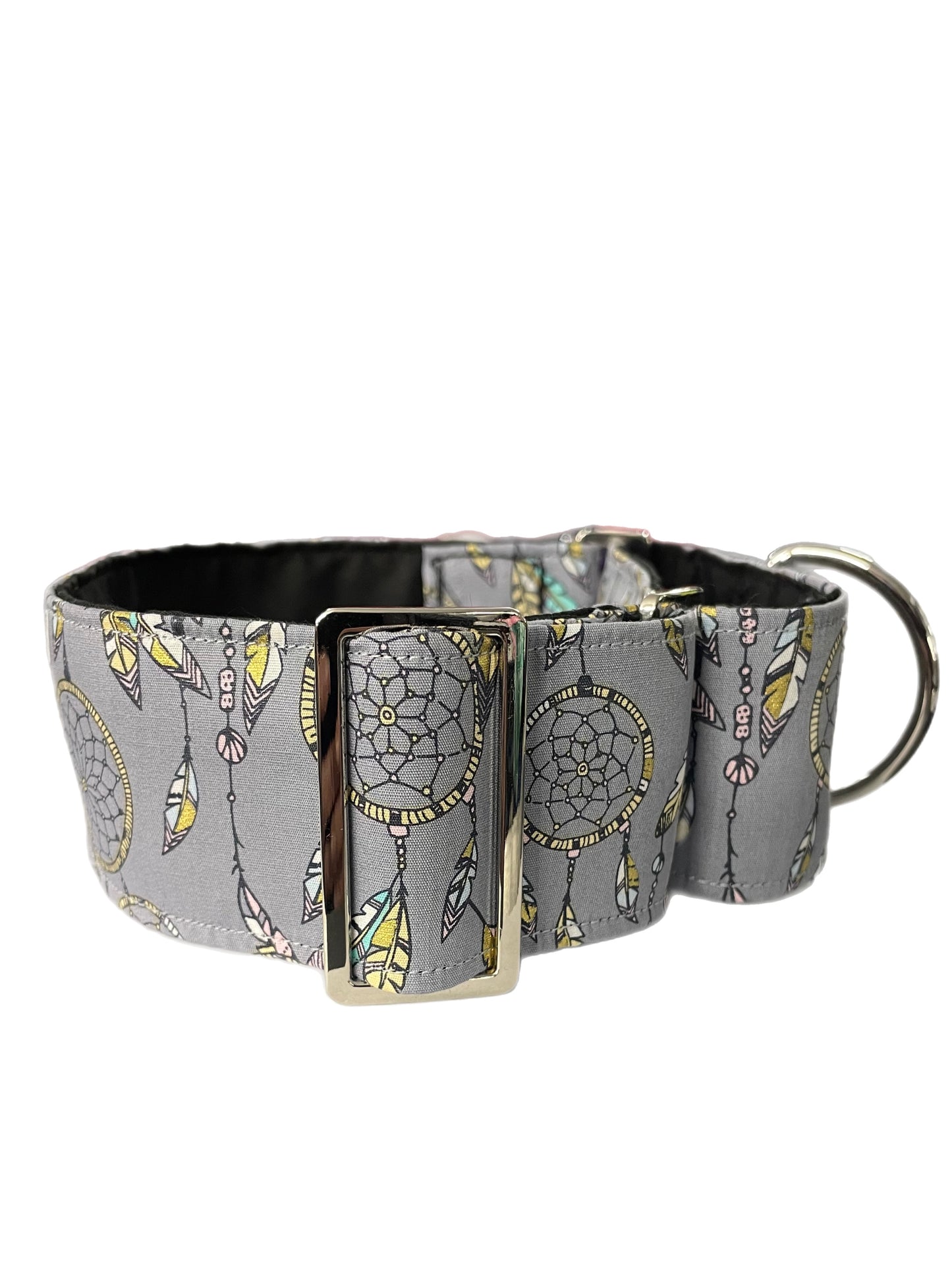Dream catcher Cotton covered greyhound Martingale collar 50mm width super soft
