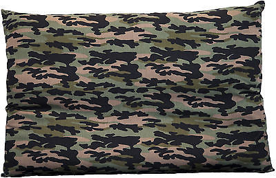Cammo print cotton drill Stuff It cover only. Super cool. Washable.