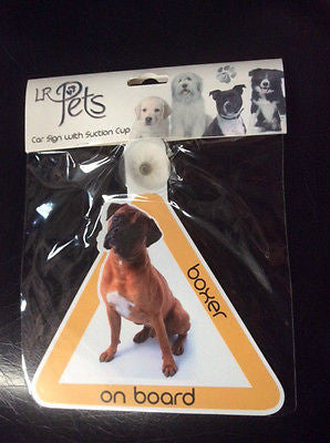 Boxer Car sign with suction cup boxer dog