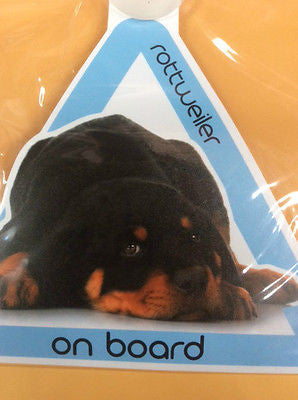 Rottweiler  Car sign with suction cup