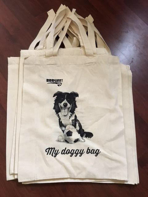 tote bag book bag shopping bag border collie bag birthday gift