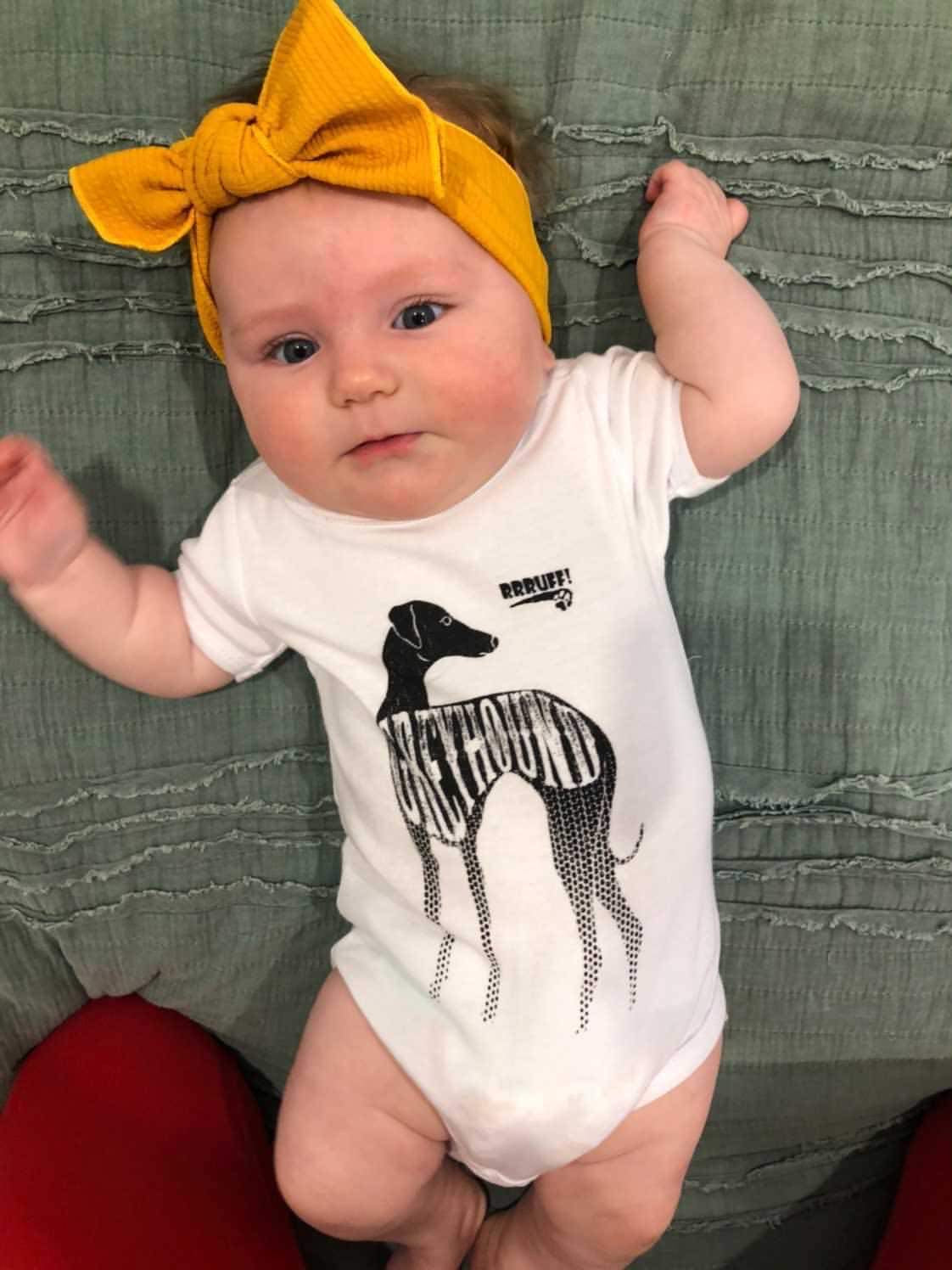 Onesie cotton mini-me one piece baby greyhound family infant white, black or pink