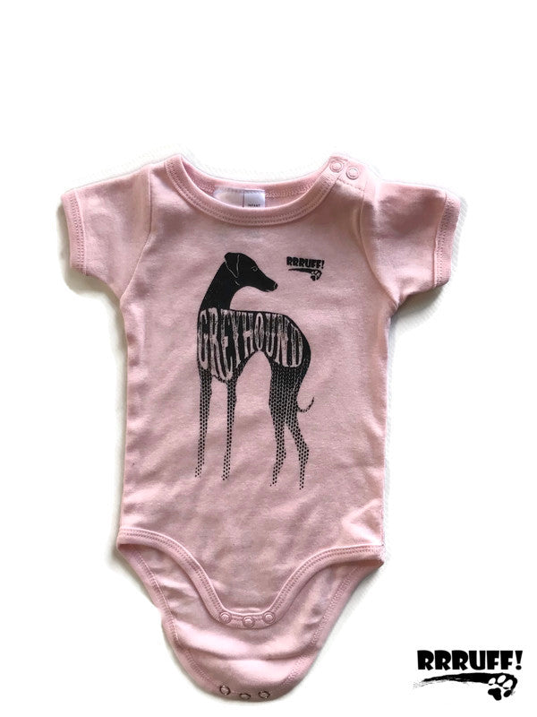 Onesie cotton mini-me one piece baby greyhound family infant white, black or pink
