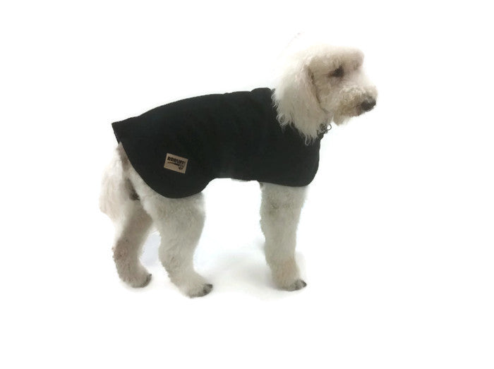 Dog coat, black, dog rug, fleece puppy coat, Great Dane, staffy, cavoo
