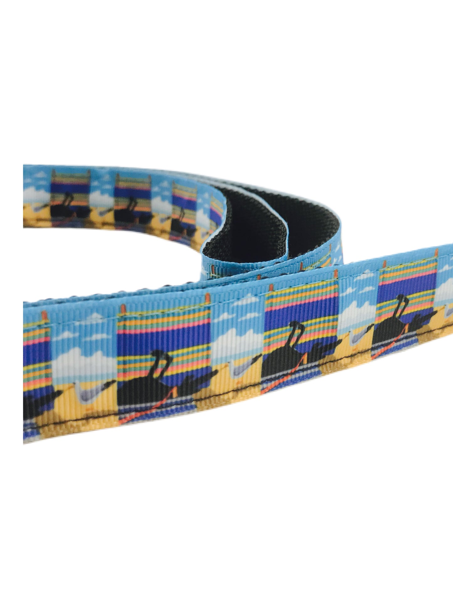 Leash with reclining greyhound print sewn onto lead