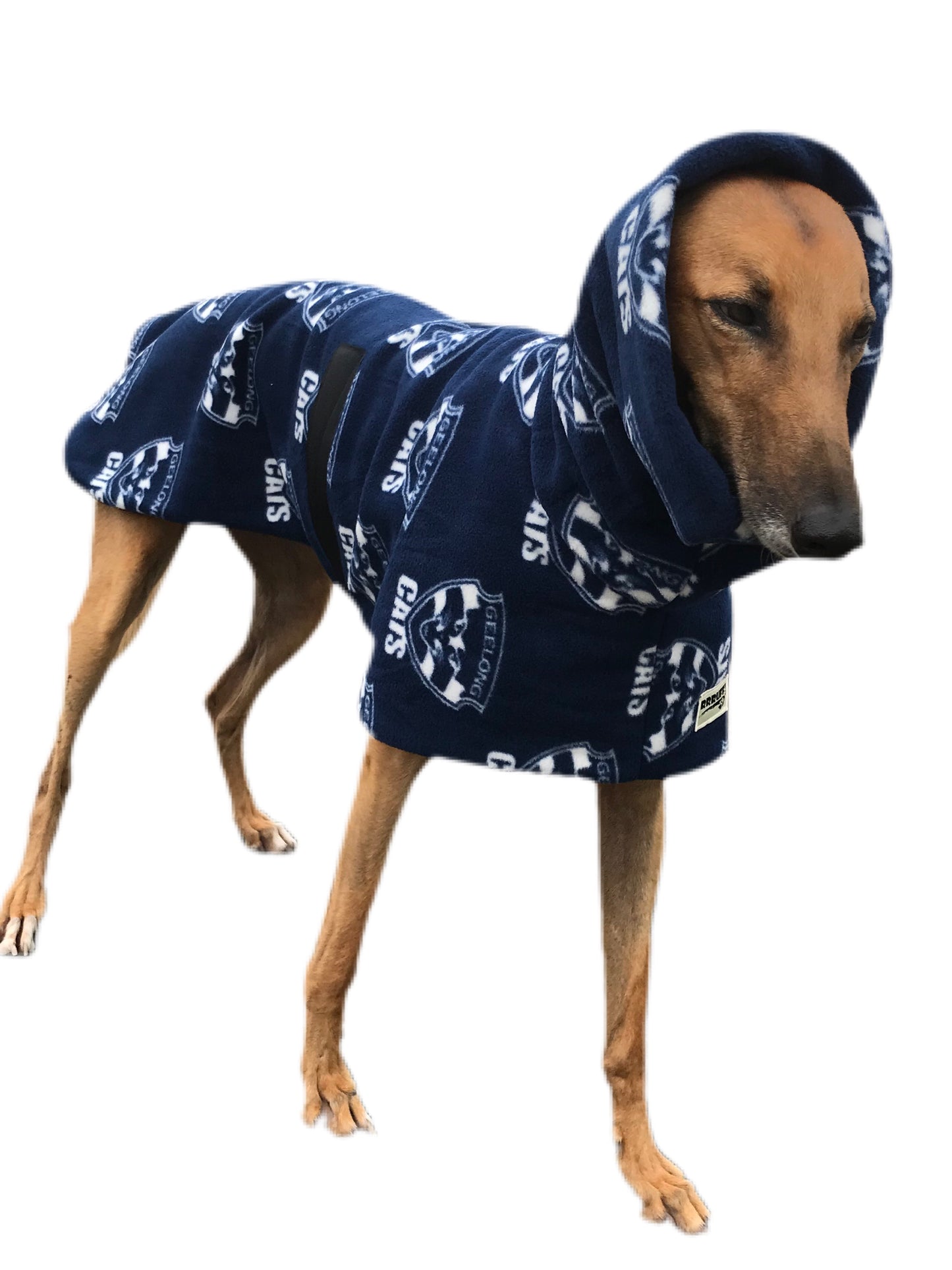 AFL Geelong inspired greyhound coat deluxe style double polar fleece washable