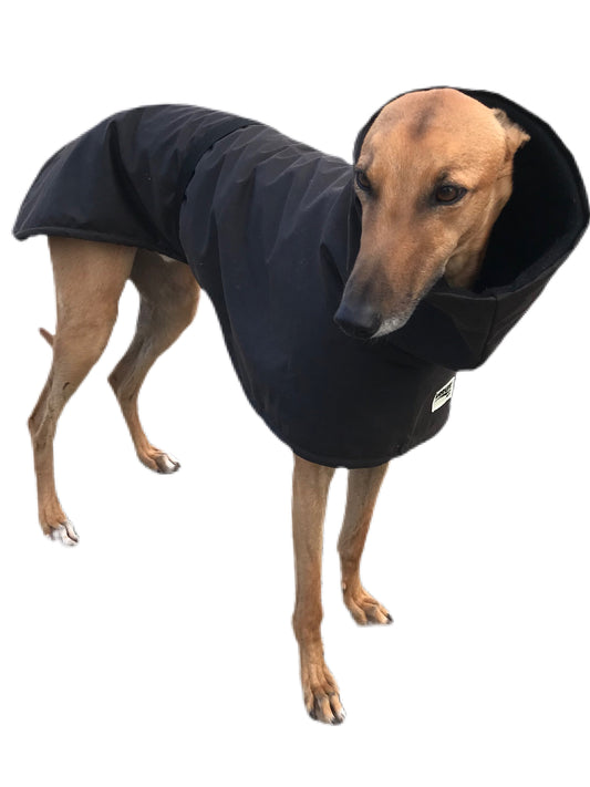 Oilskin ‘Greyzabone, Greyhound coat deluxe style, soft, water repellent, rainwear