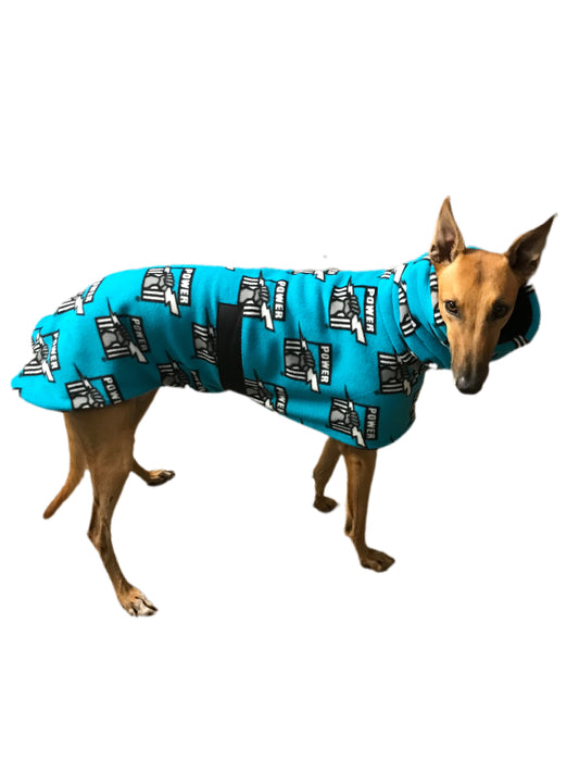 AFL Port Power inspired greyhound coat deluxe style double polar fleece washable