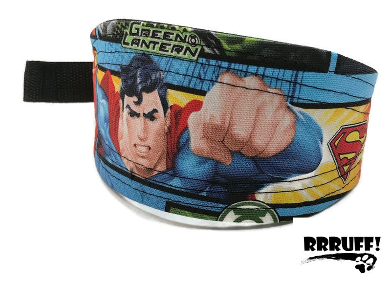 Martingale collar greyhound collar Superman design cotton fabric
