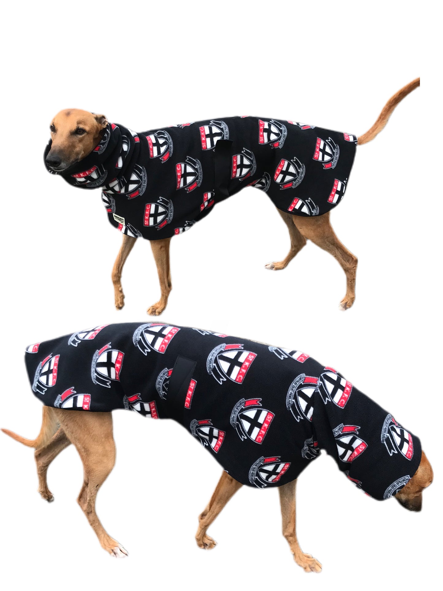 AFL St Kilda inspired greyhound coat deluxe style double polar fleece washable