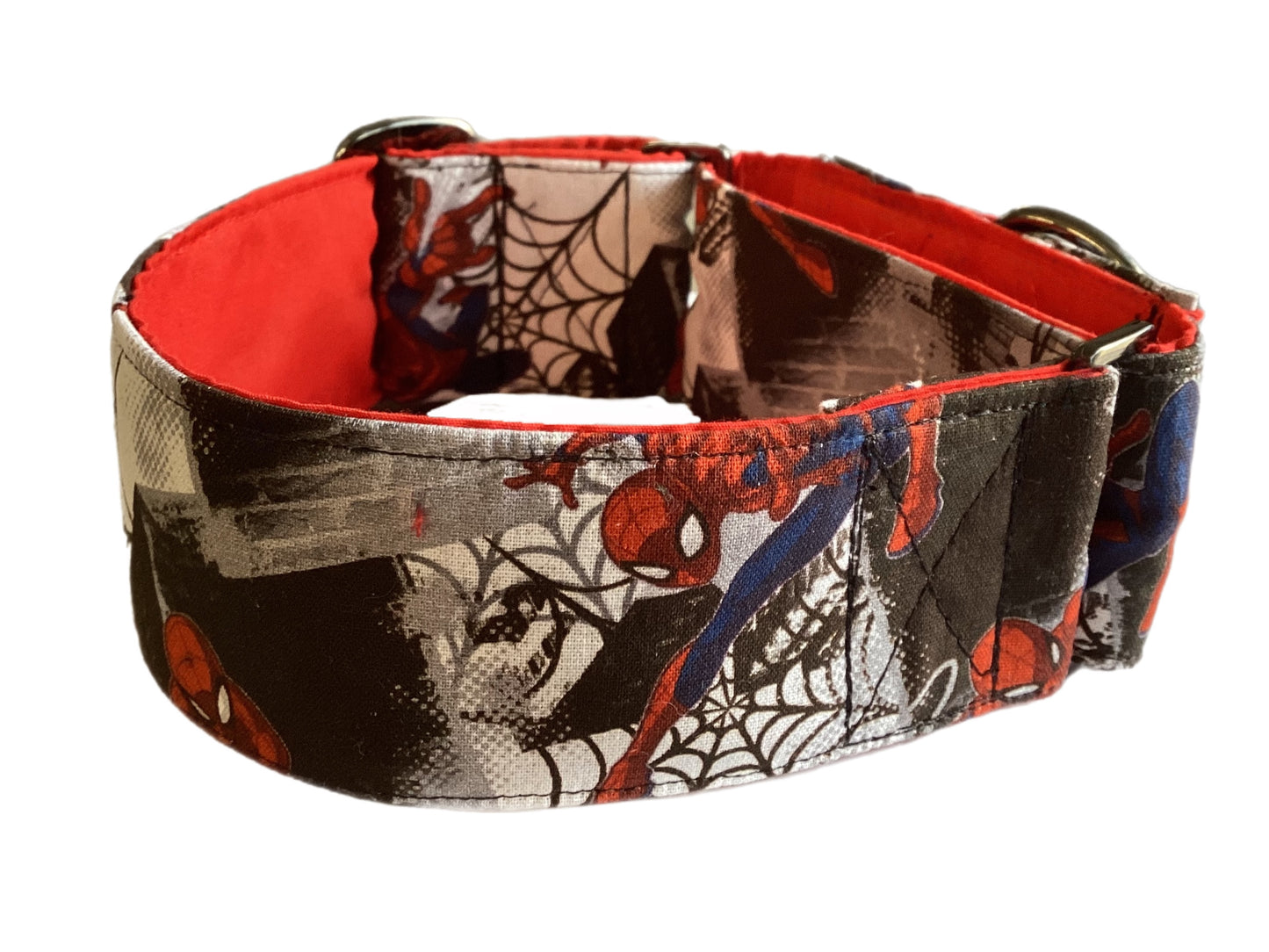 Greyhound Martingale collar Spiderman cotton wide 50cms