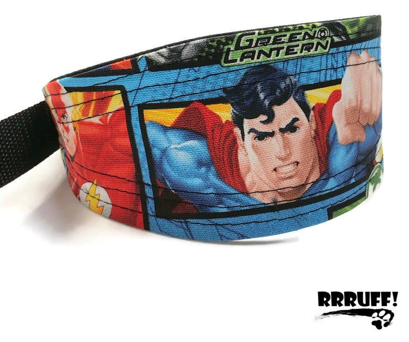 Martingale collar greyhound collar Superman design cotton fabric