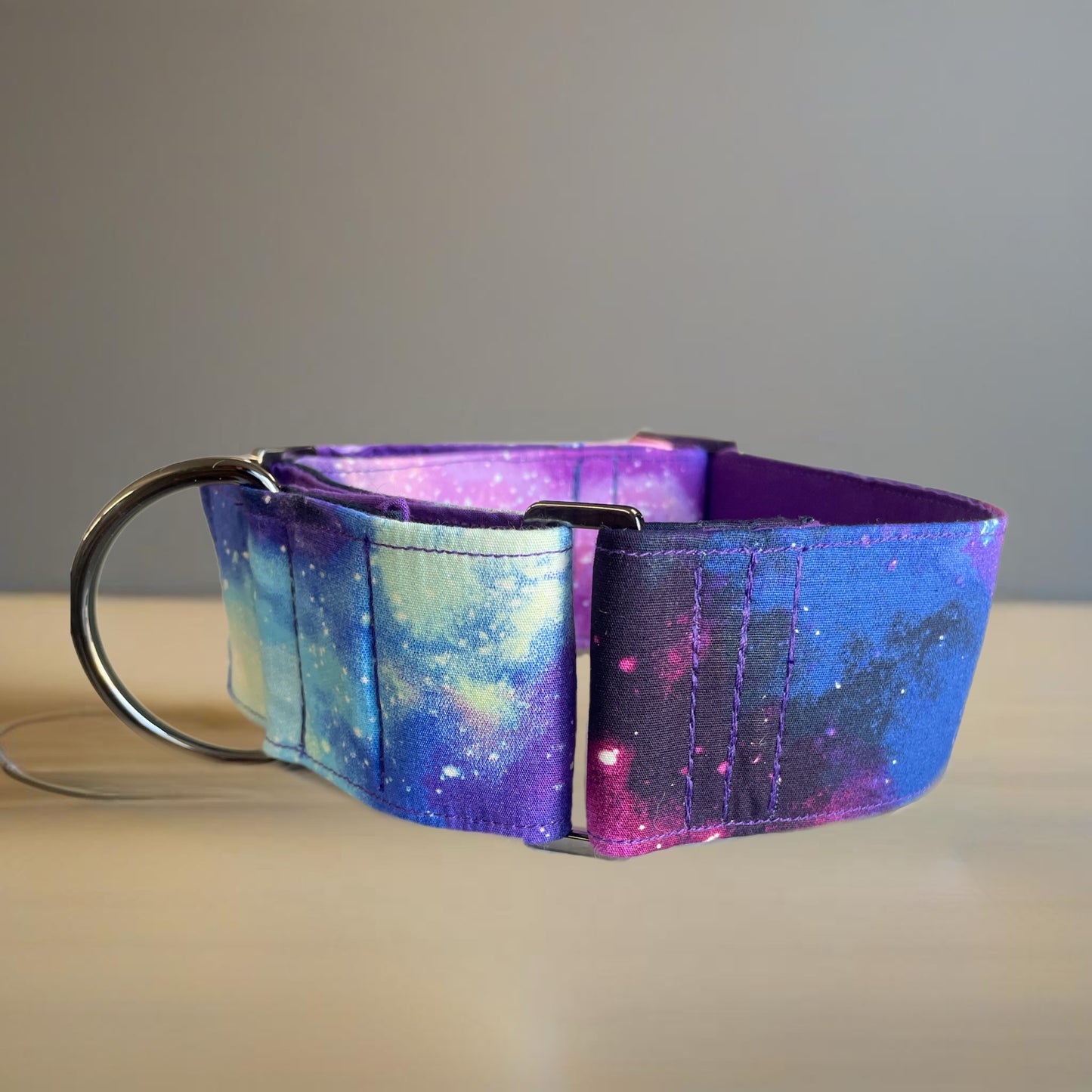 Celestial design Cotton covered greyhound Martingale collar 50mm width matching go bag