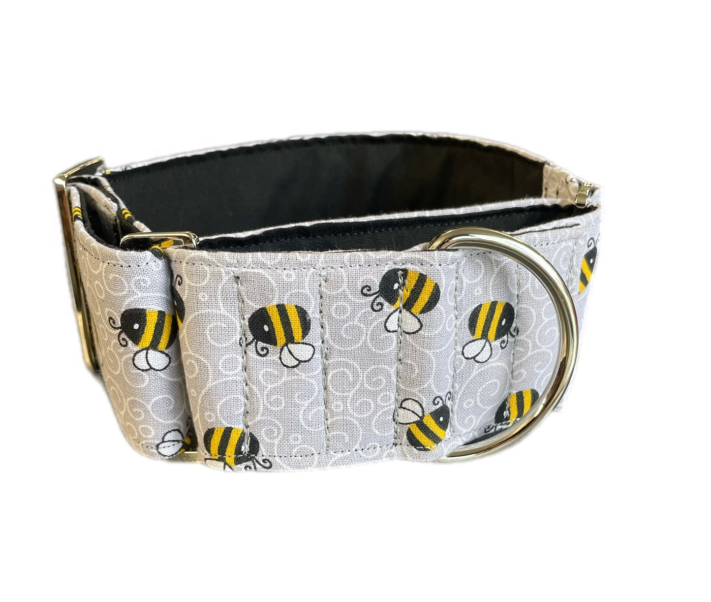 Don’t bee grey greyhound Martingale collar cotton covered 50mm width super soft