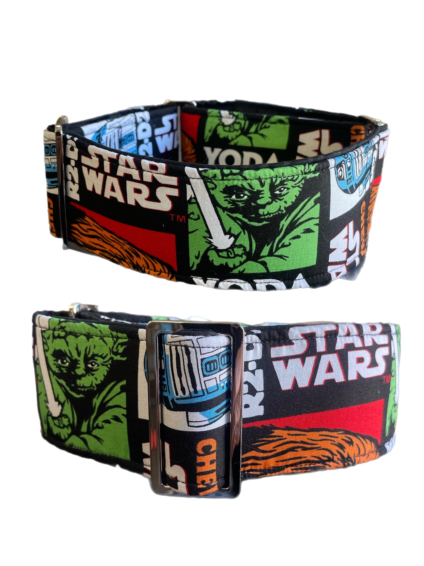 Star Wars bold greyhound Martingale collar cotton fabric covered 50mm width soft