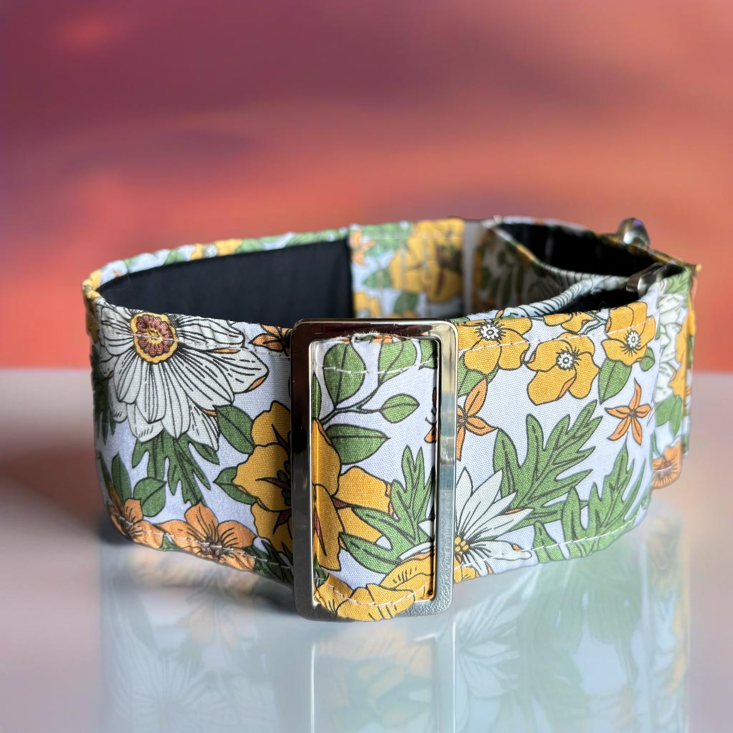 ‘Harvest’ greyhound Martingale collar cotton covered 38 & 50mm width
