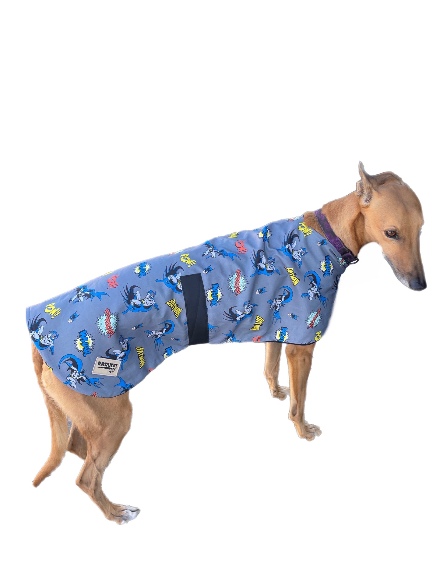 Spring classic style Greyhound coat Batman design in cotton & lush fleece washable