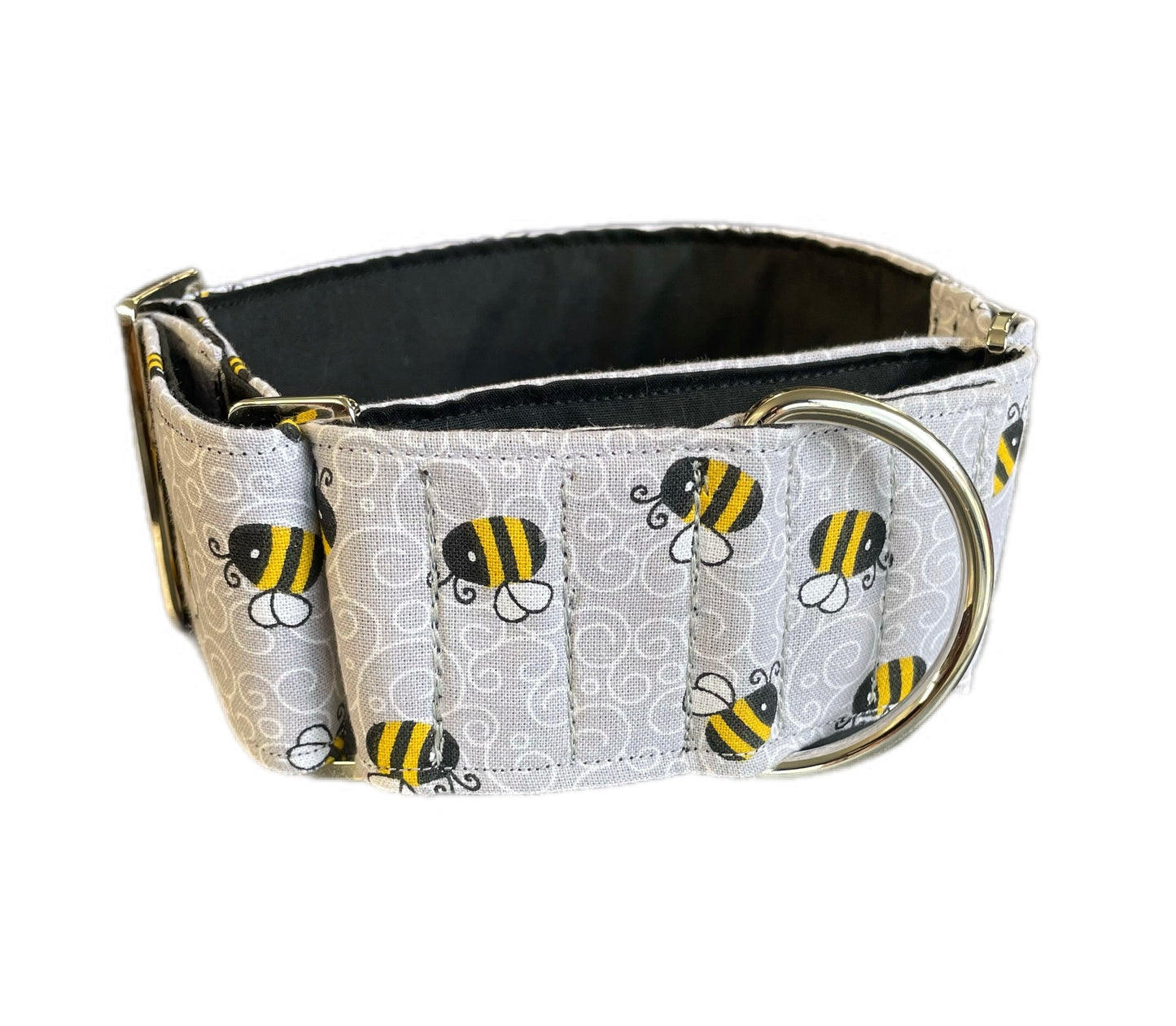 Don’t bee grey greyhound Martingale collar cotton covered 50mm width super soft