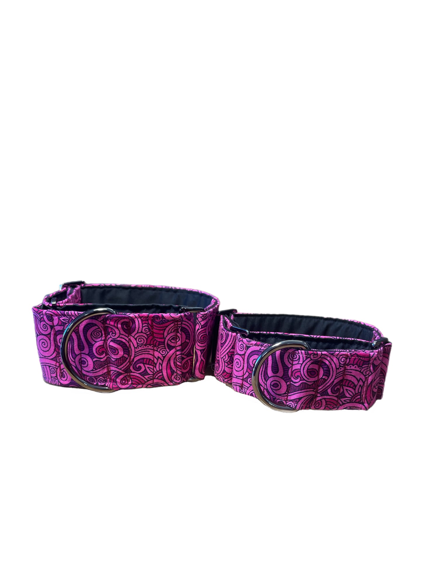 A beautiful paisley design greyhound whippet wide Martingale collar cotton covered super soft
