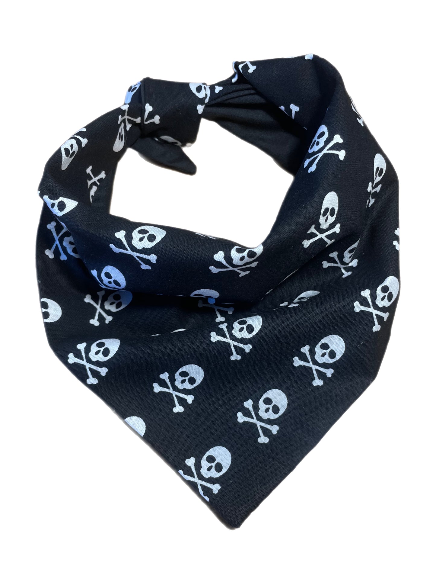 Black & white pirate skull & crossbones greyhound Martingale collar cotton covered 50mm width super soft