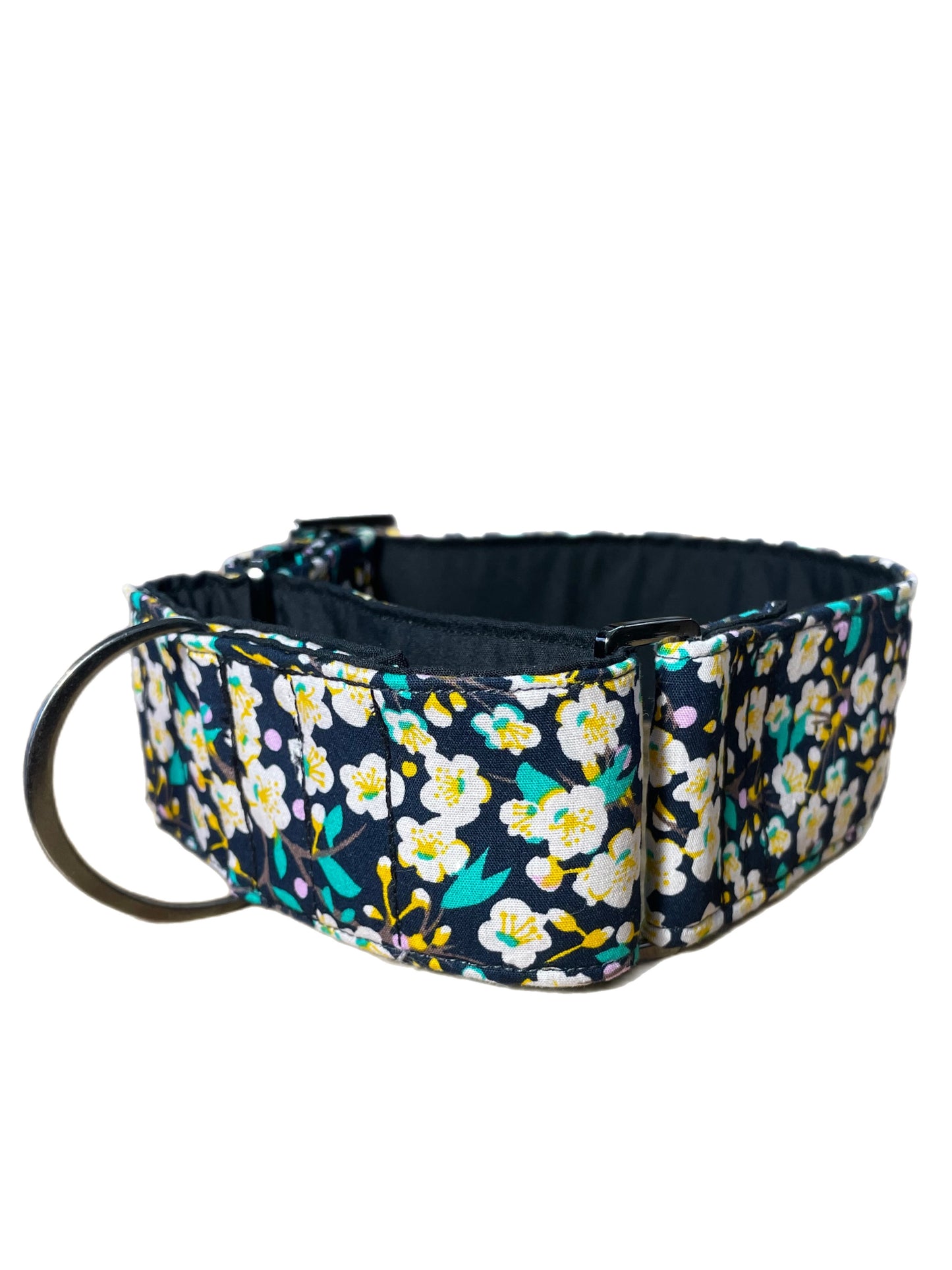 Floral Cotton covered greyhound Martingale collar 50mm wide super soft whippet 38mm