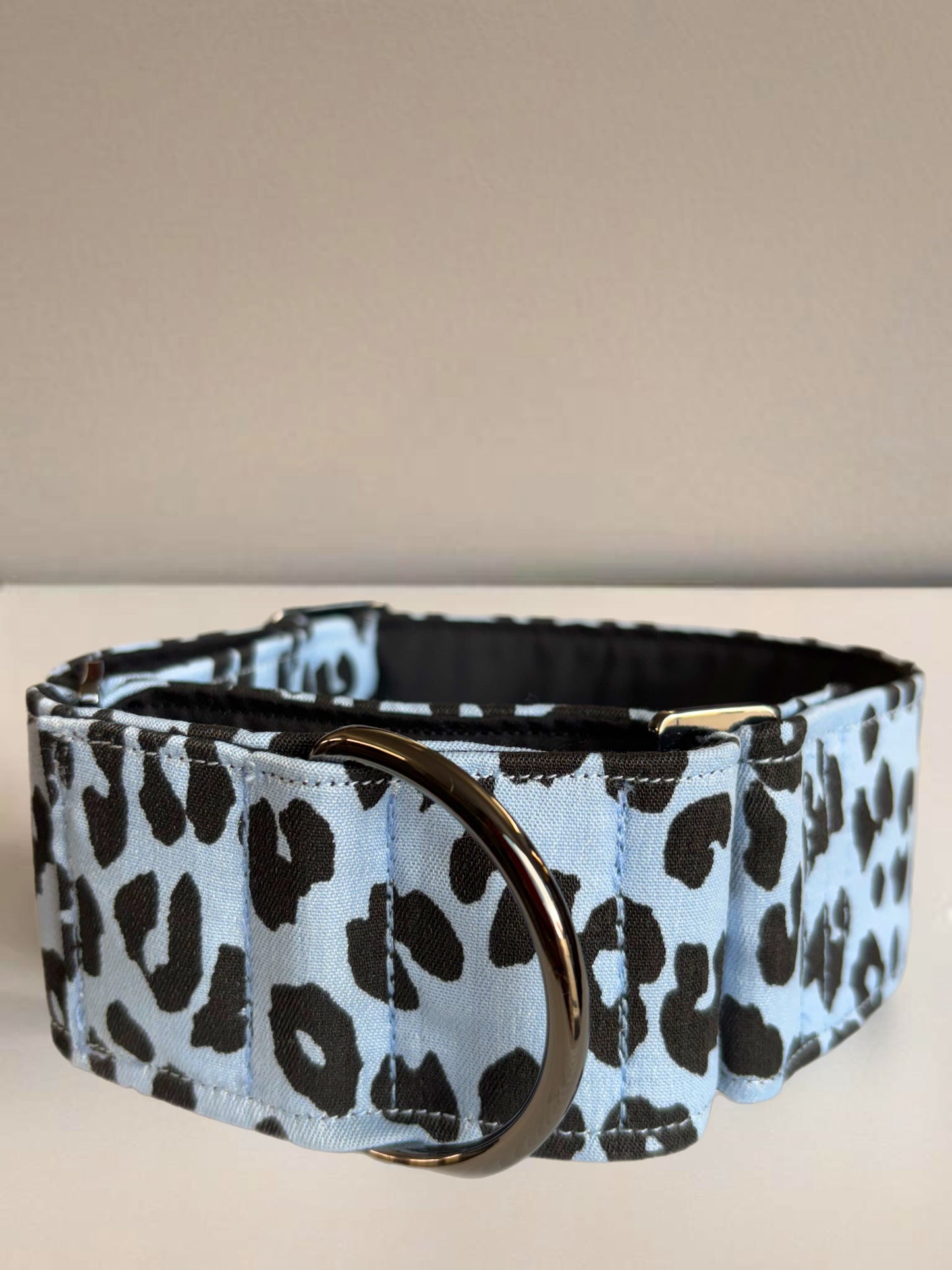 Light blue leopard print design Martingale greyhound collar cotton super soft fabric