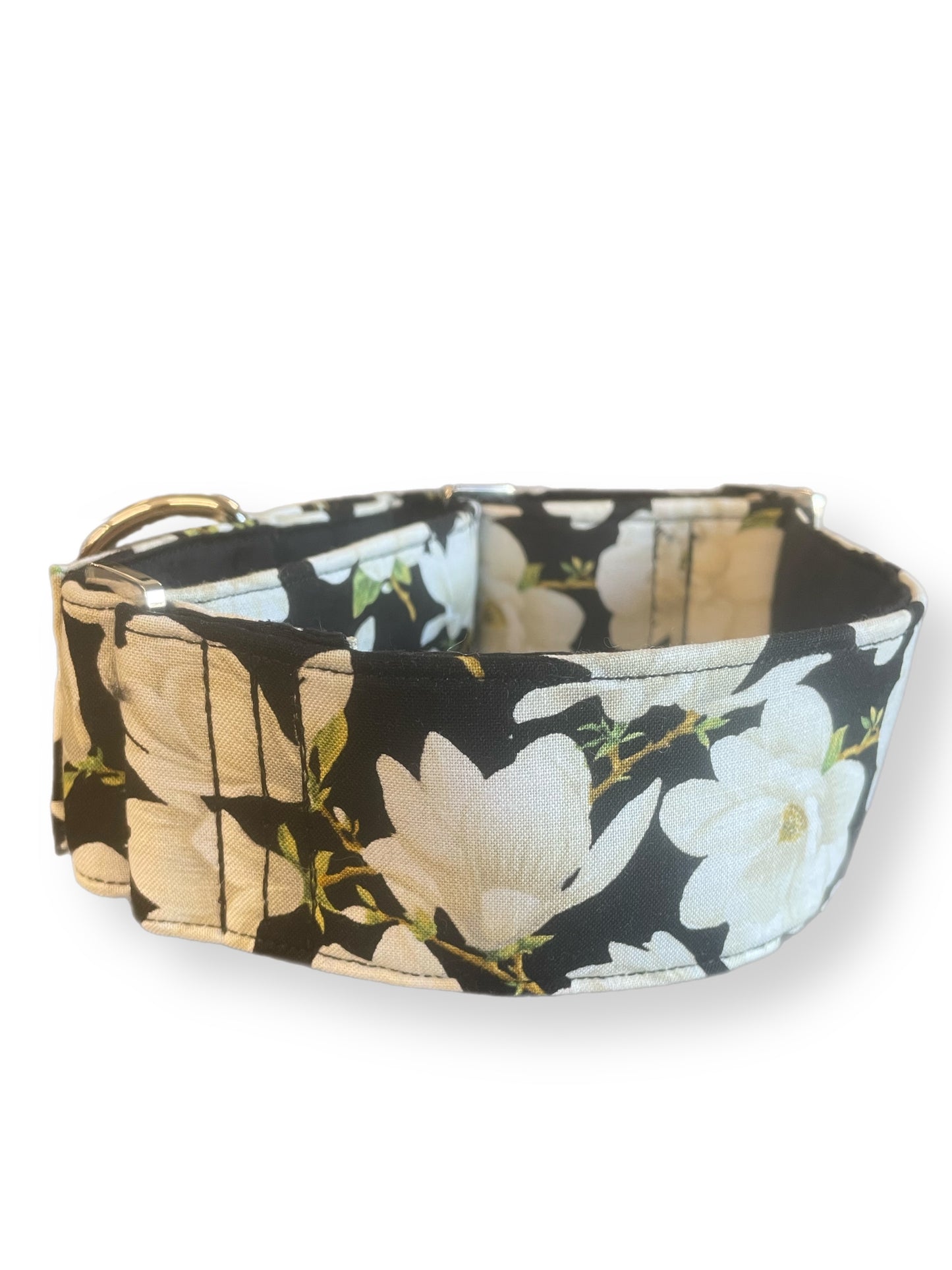 Gardenia flower greyhound wide Martingale collar cotton covered super soft