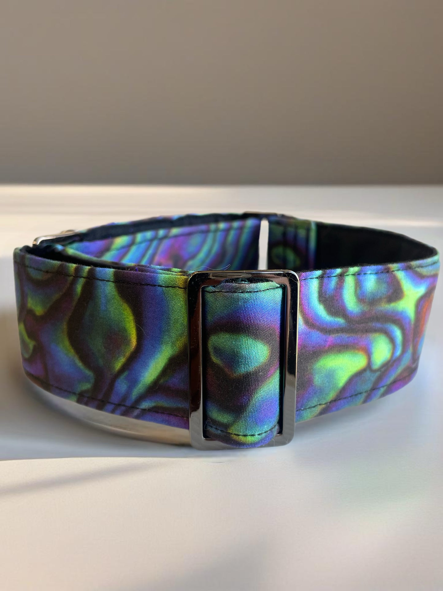 Abalone shell design greyhound Martingale collar cotton covered super soft