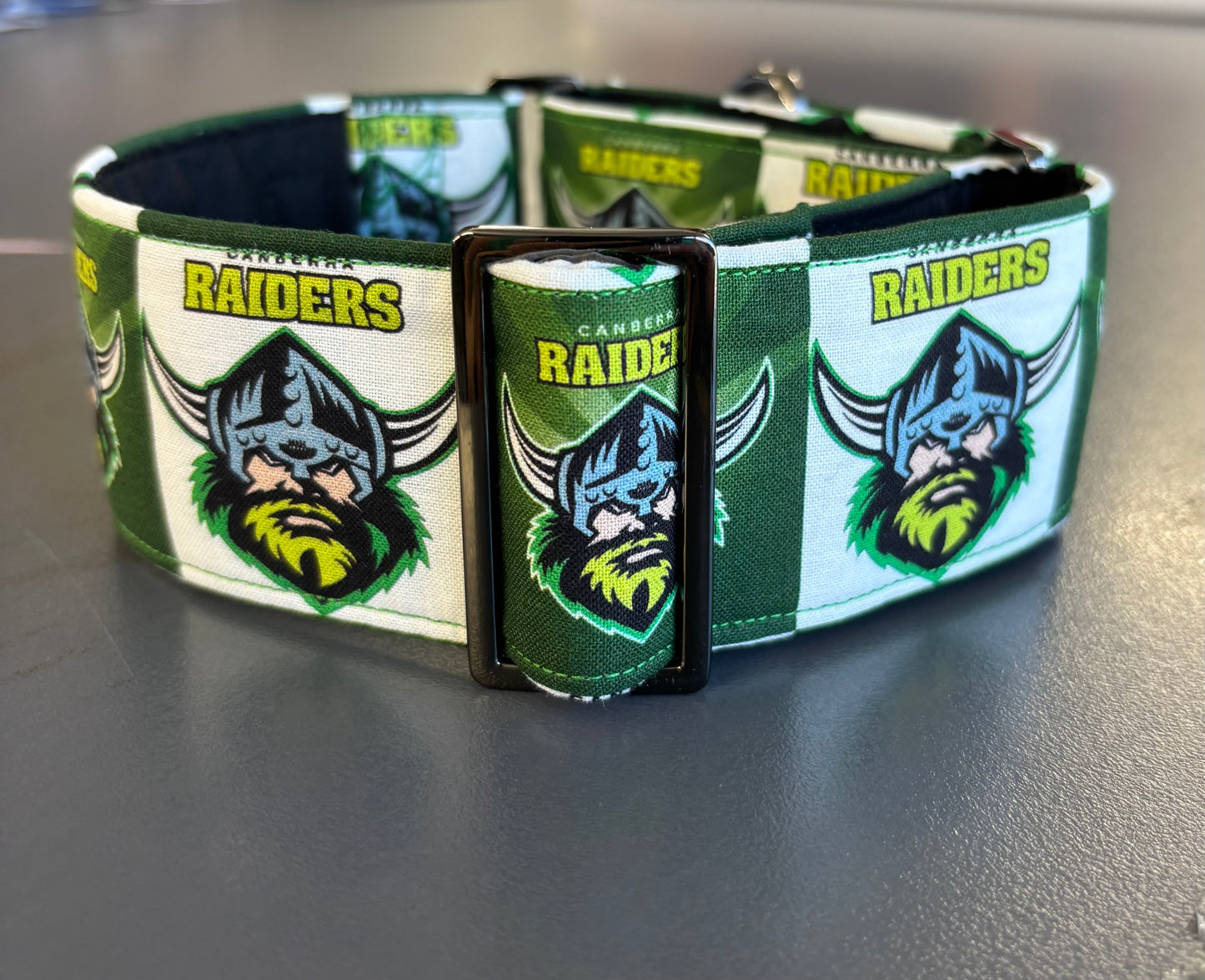 When one legend meets another! Raiders collar for the exceptional hound. Only a few made. Each piece is hand crafted