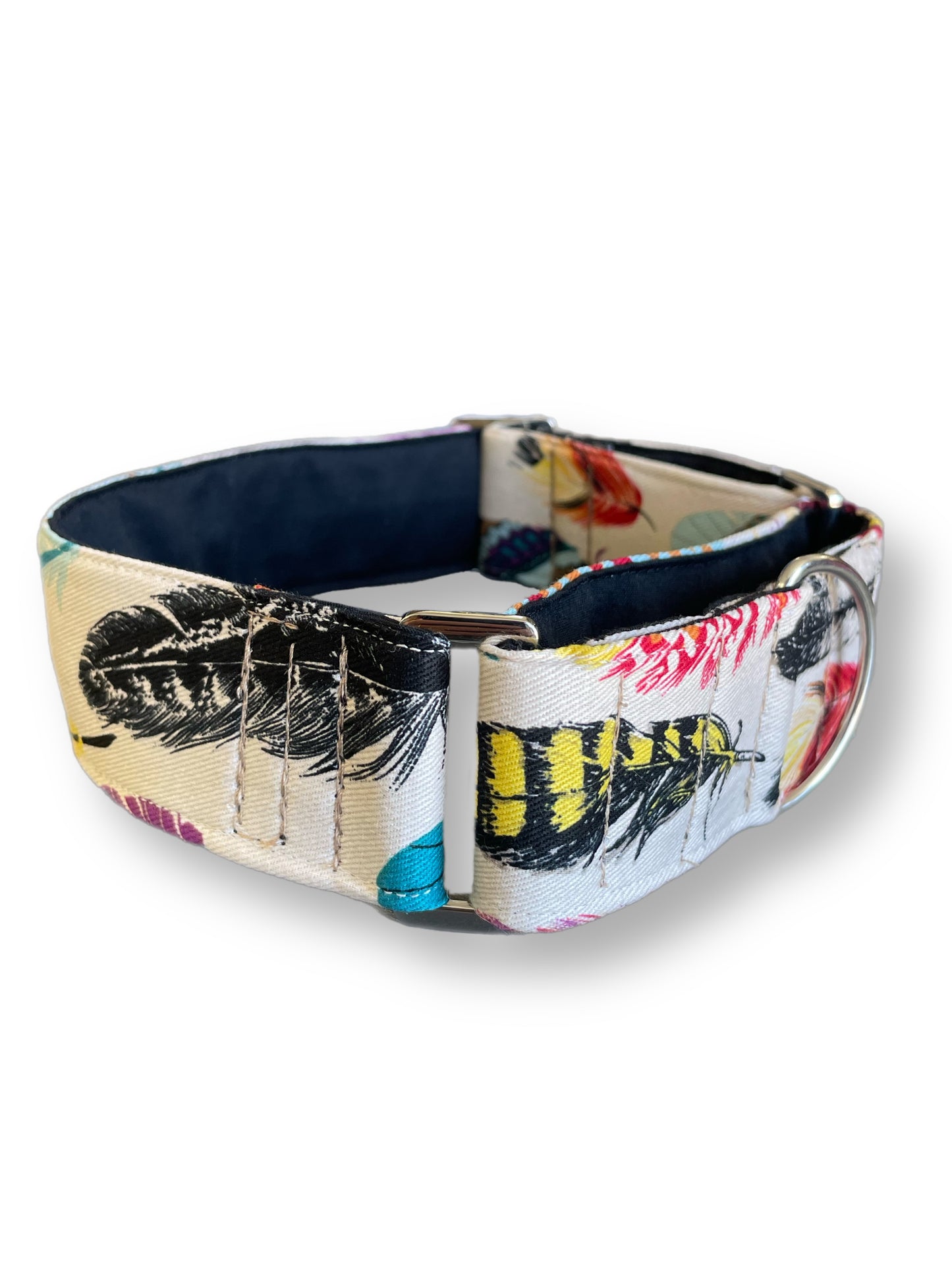 feathers greyhound wide Martingale collar cotton covered super soft